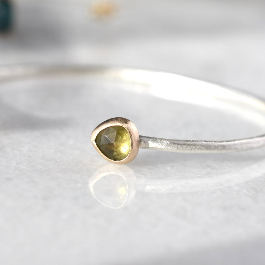 Moss Green Sapphire Salted Cuff Bracelet