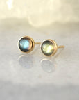 Labradorite Stud Earrings in 14k gold