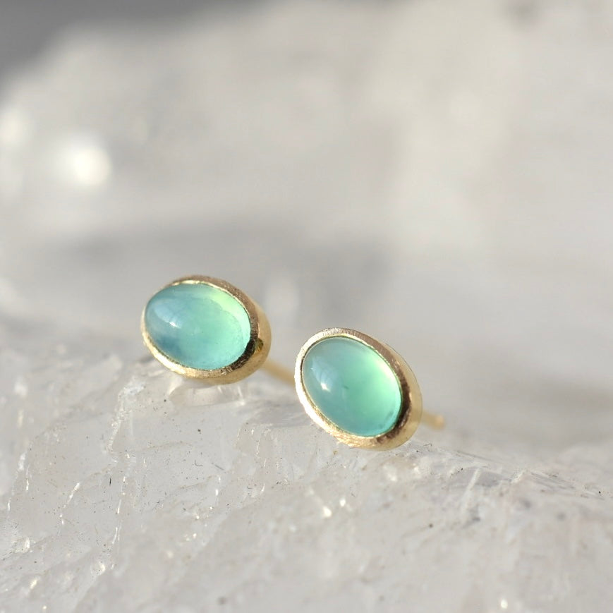 Peruvian Opal Stud Earrings in 14k gold