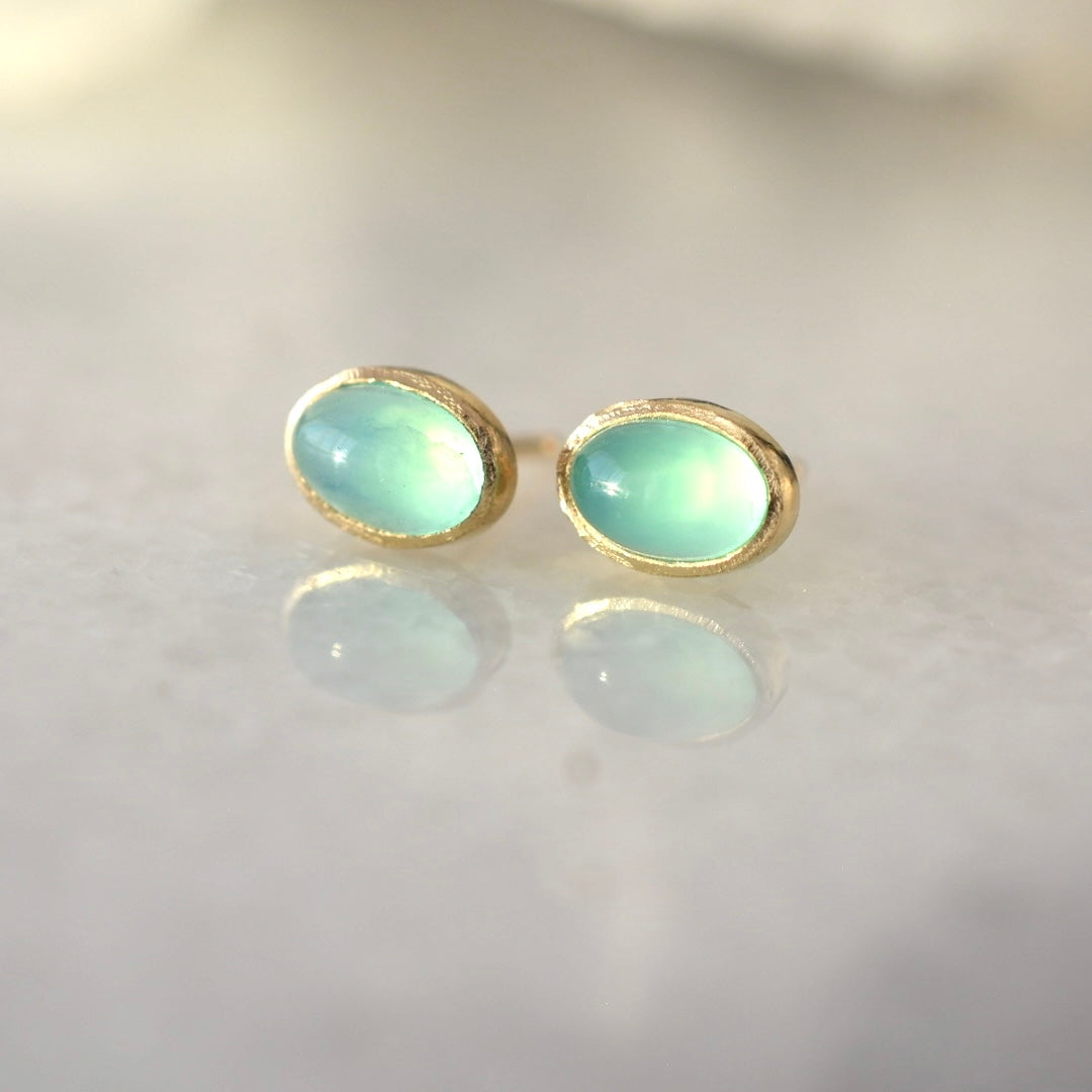 Peruvian Opal Stud Earrings in 14k gold