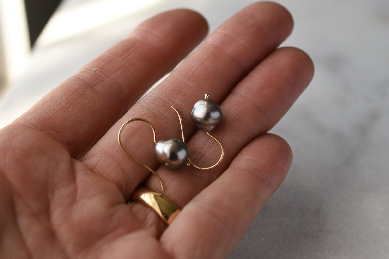 Tahitian Keshi Pearl  Earrings