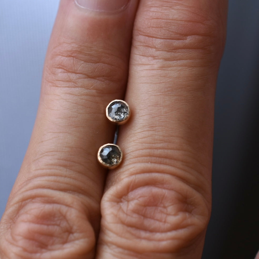 Rose Cut Diamond Bubble Studs