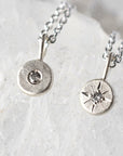 Diamond Pebble Pendant | Silver