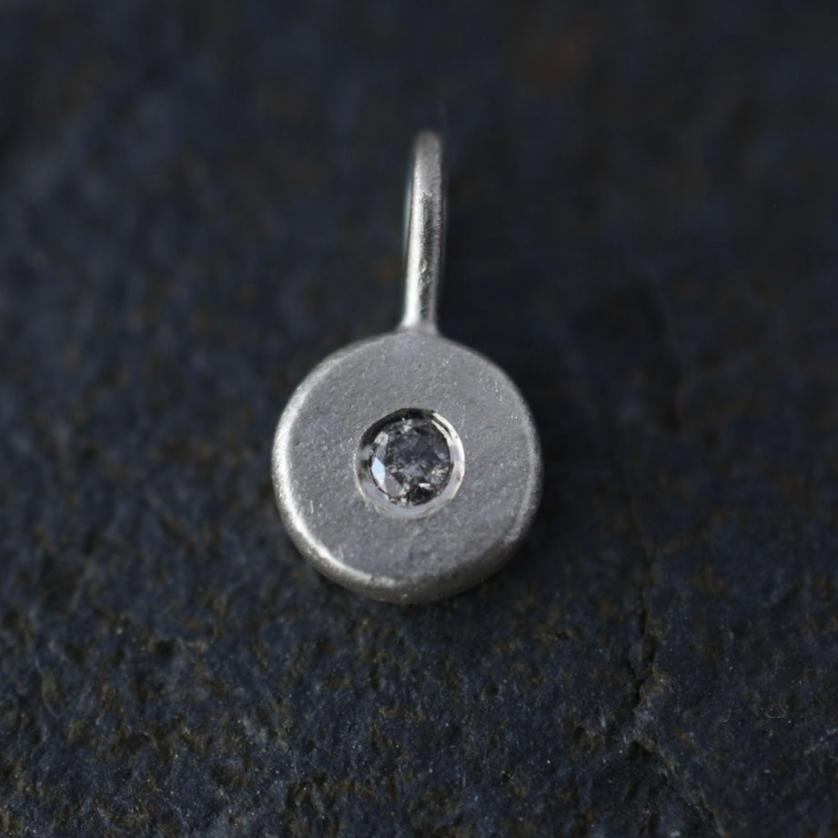 Diamond Pebble Pendant | Silver
