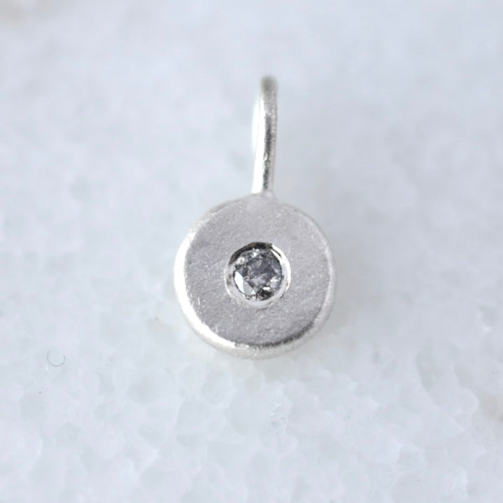 Diamond Pebble Pendant | Silver