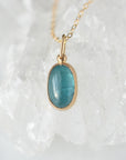 Oval Deep Blue Tourmaline Charm