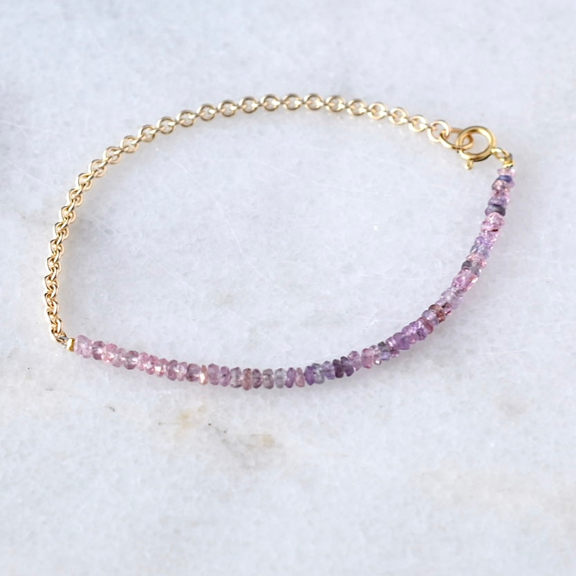 Spinel Chain Bracelet - August Birthstone