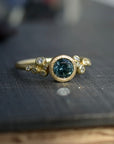 Teal Montana Sapphire Salted Ring