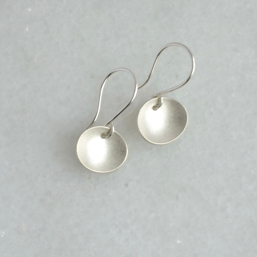 Oval Sun Drop Earrings / Sterling Silver