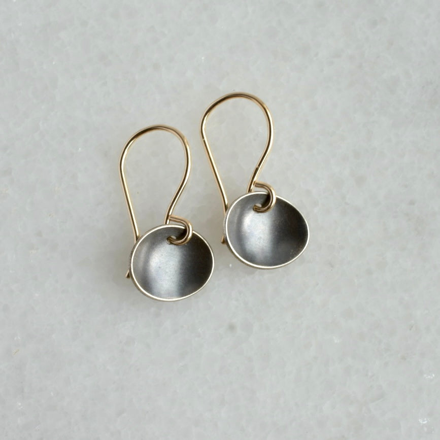 Oval Sun Drop Earrings / Oxidized