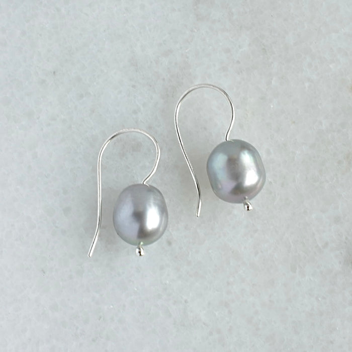 Pearl Drop Earrings / Sterling