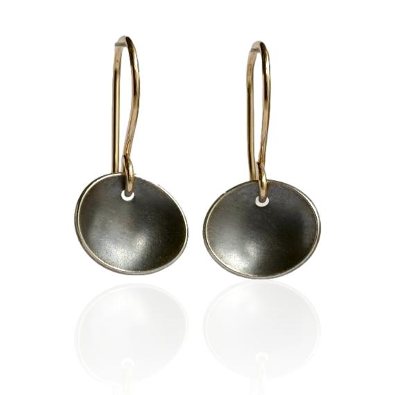 Oval Sun Drop Earrings / Oxidized