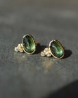 Green Australian Sapphire Studs