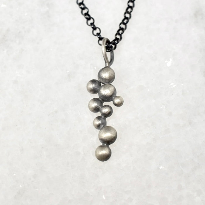 Salted Cluster Necklace / Oxidized Silver