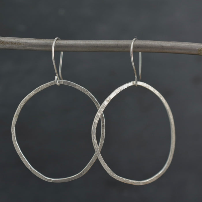 Happy Hoop Earrings | Medium Silver
