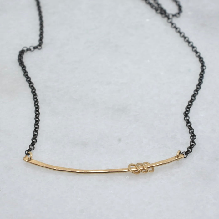 Swing Necklace /  Black + Gold