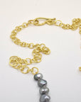 Kamoka Pearl Necklace on 18k gold Handmade Bubble Chain