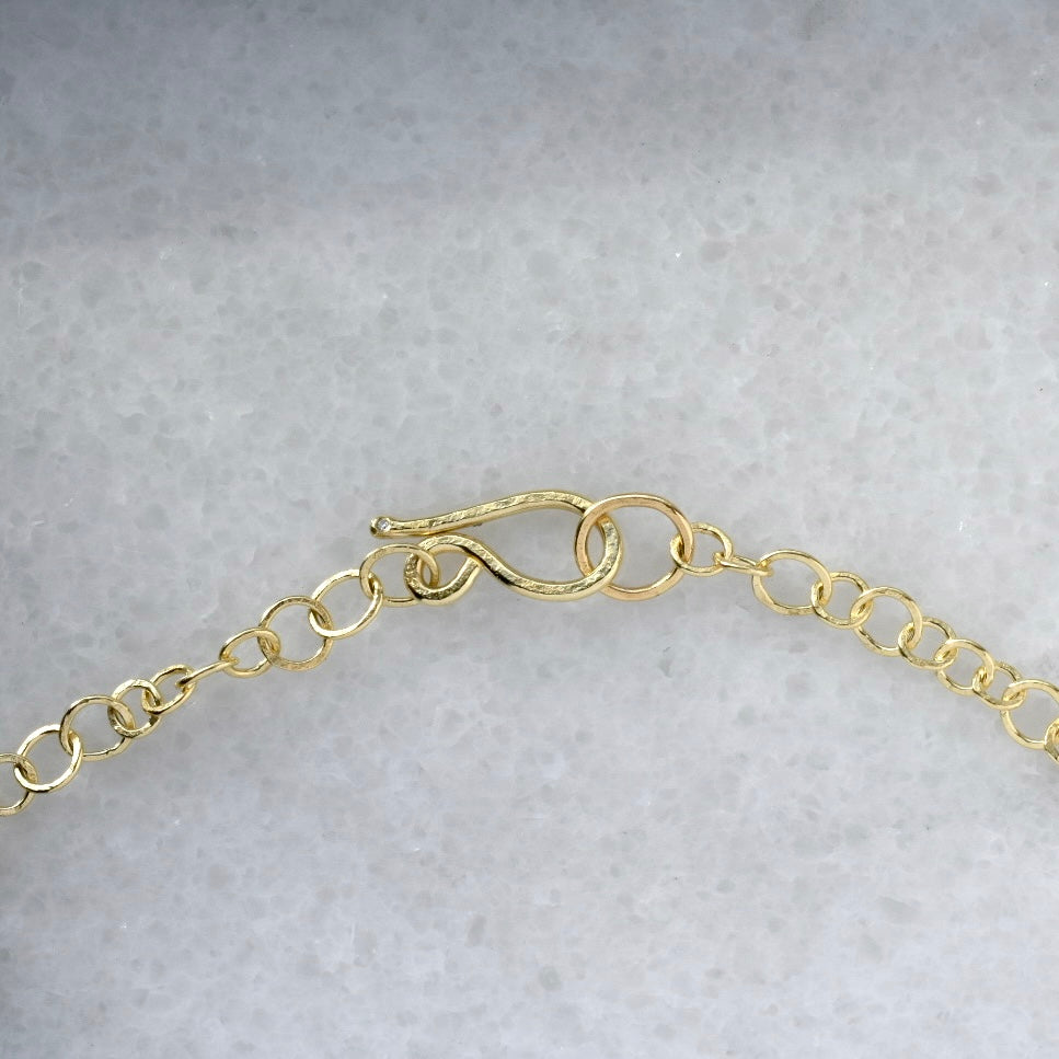 Kamoka Pearl Necklace on 18k gold Handmade Bubble Chain