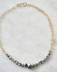 Kamoka Pearl Necklace on 18k gold Handmade Bubble Chain