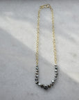 Kamoka Pearl Necklace on 18k gold Handmade Bubble Chain