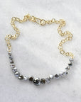 Kamoka Pearl Necklace on 18k gold Handmade Bubble Chain