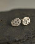 Beach Stone Stud Earrings | Silver