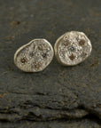 Beach Stone Stud Earrings | Silver