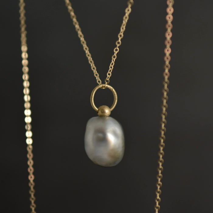 Silver Grey Tahitian Pearl Pendant
