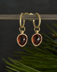 Garnet Hoop Earrings