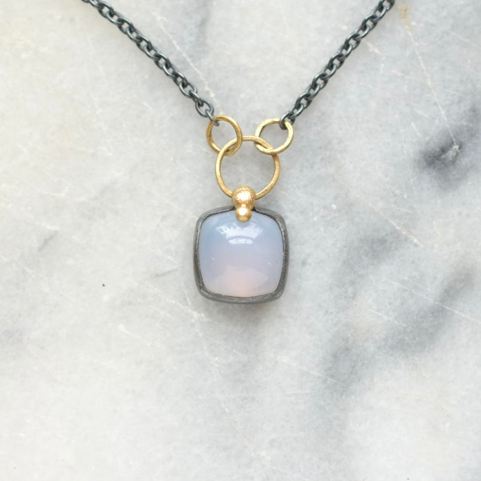 Foggy Blue Chalcedony Necklace