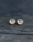 Chalcedony Gold Stud Earrings