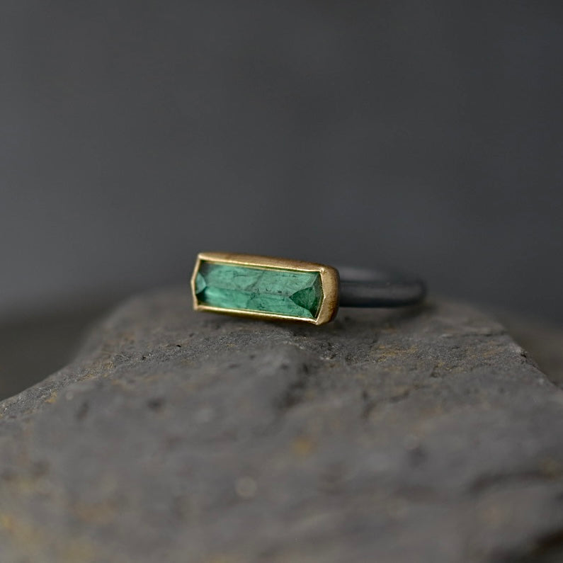 Teal Green Tourmaline Ring