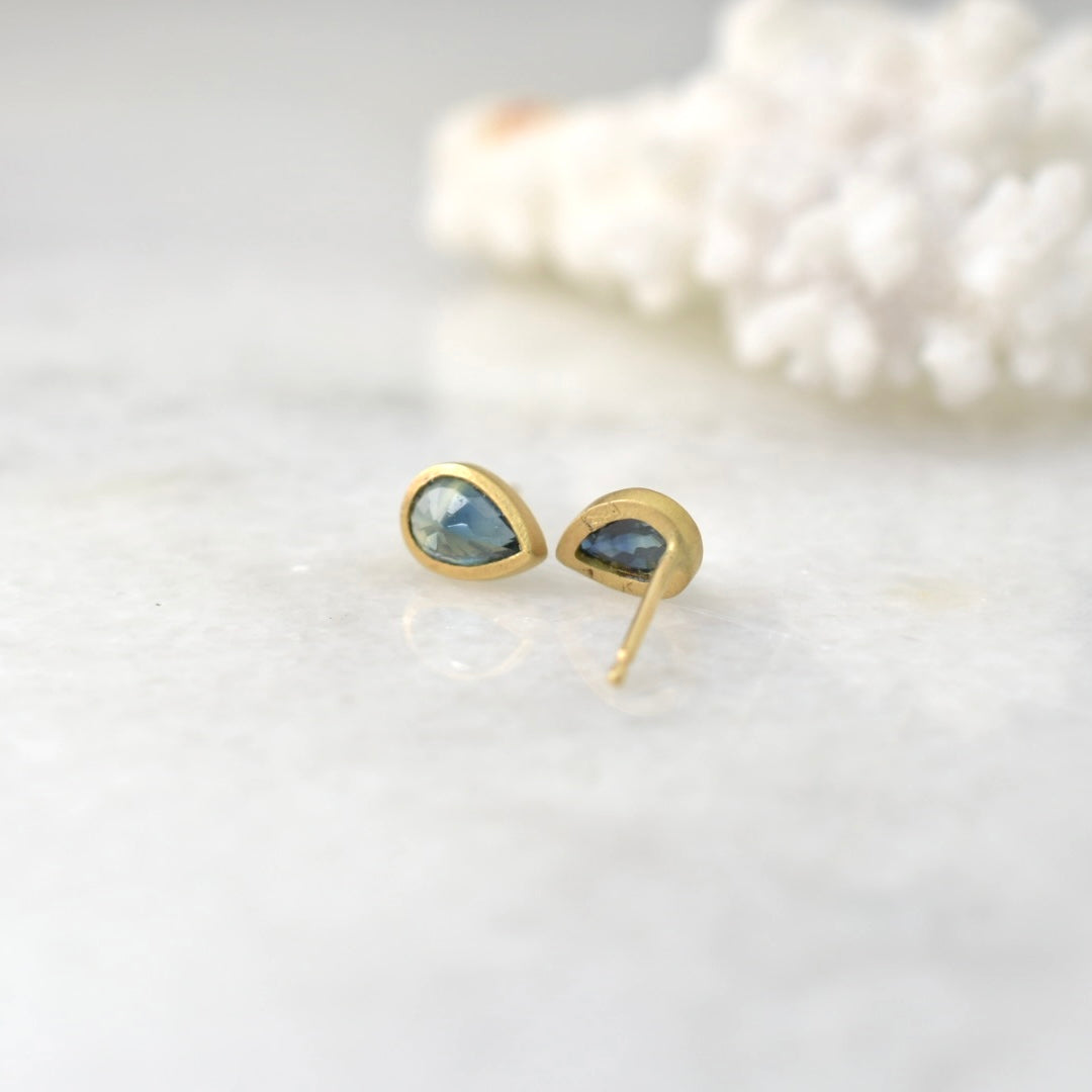 Teal Australian Sapphire Studs