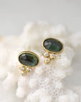 Green Australian Sapphire Studs