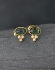 Green Australian Sapphire Studs