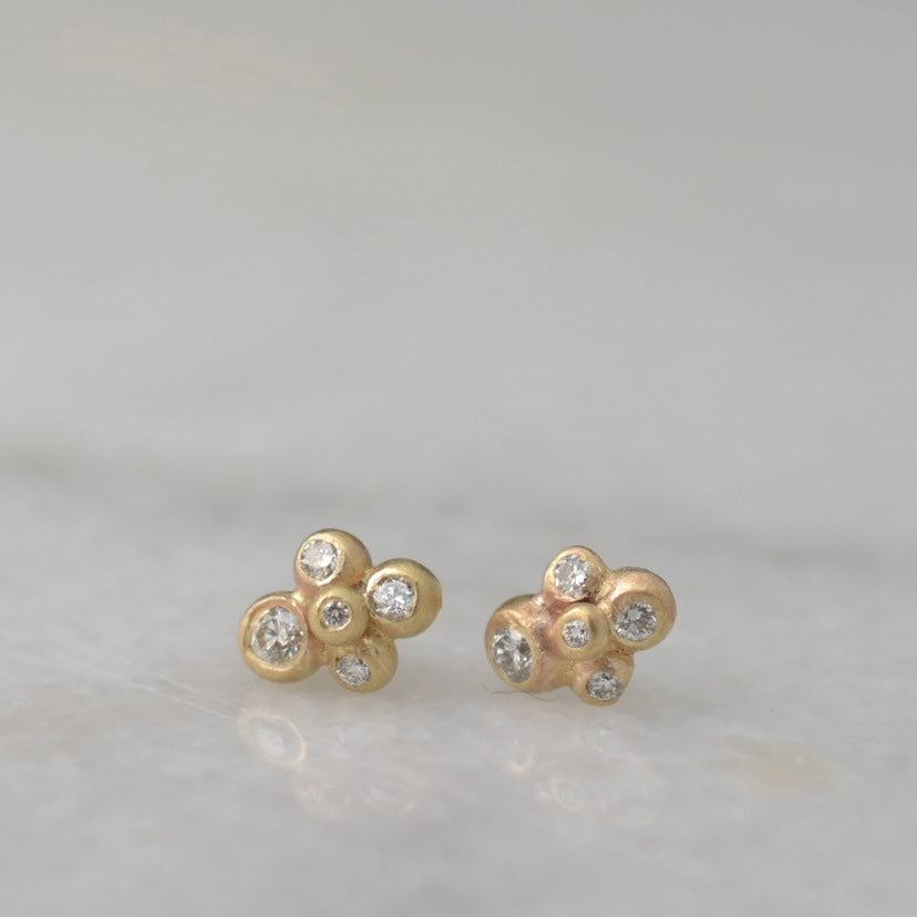 Salted Cluster Studs | 14k gold