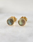 Labradorite Stud Earrings in 14k