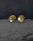 Labradorite Stud Earrings in 14k