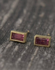 Rose Garnet Stud Earrings