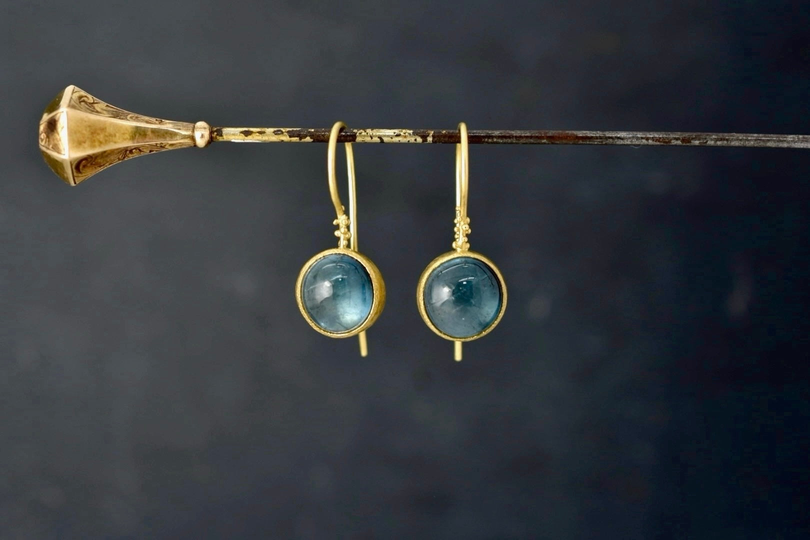 Atlantic Blue Tourmaline Drop Earrings