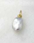 Silver Grey Tahitian Keshi Pearl Charm 9