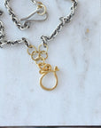 Charm Holder Necklace | 18k Gold Fish Hook