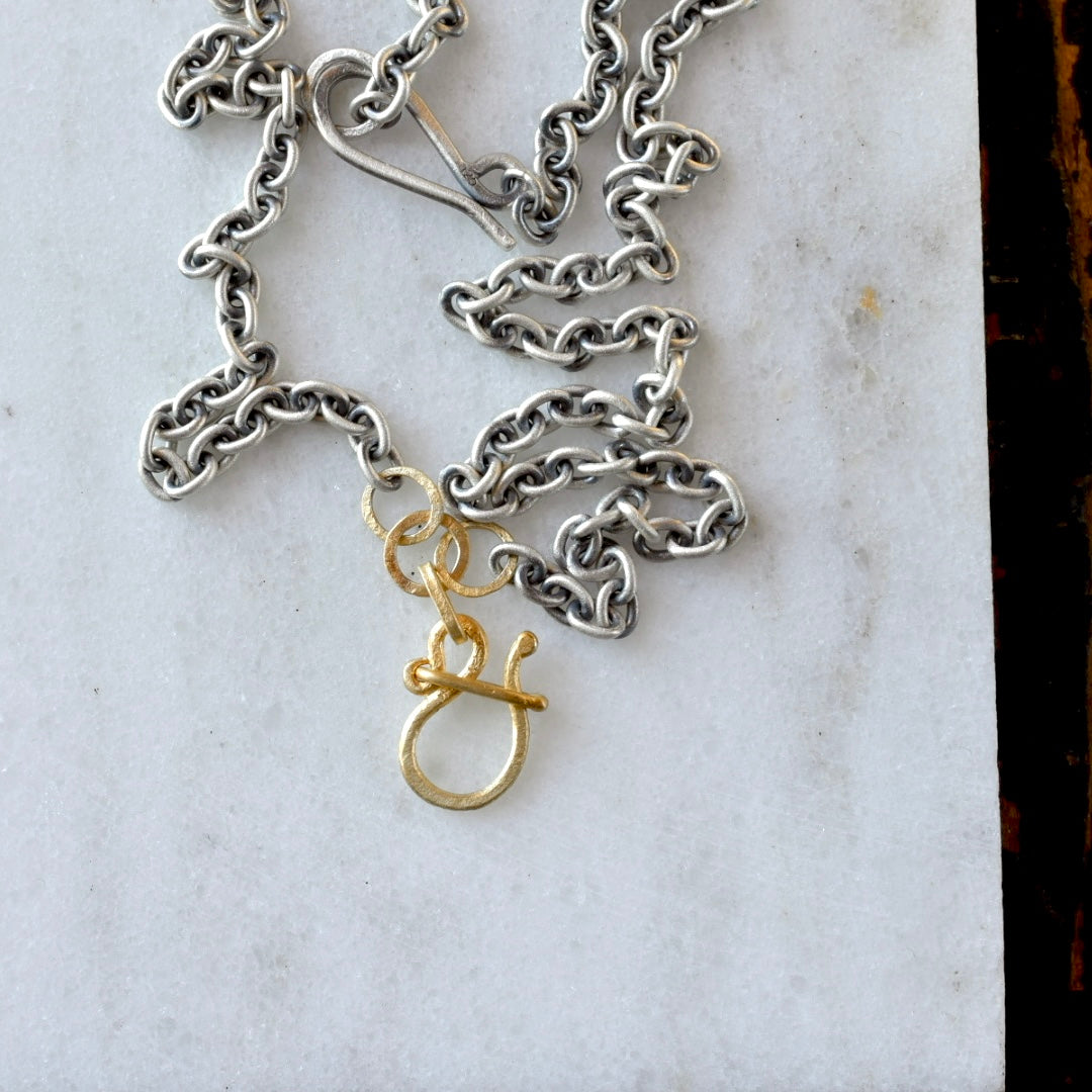 Charm Holder Necklace | 18k Gold Fish Hook