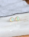 Opal Stud Earrings in 14k