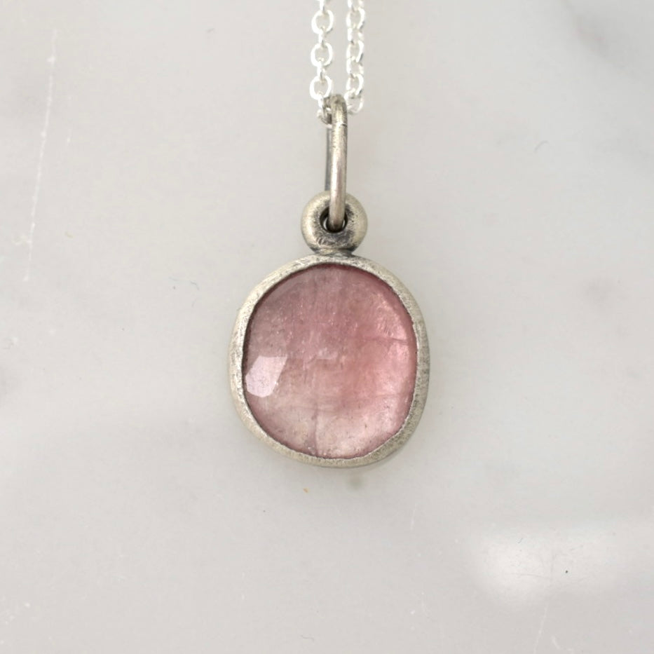 Sterling Silver Dark discount Pink Tourmaline Pendant