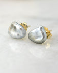 Steel Grey Keshi Tahitian Pearl Studs