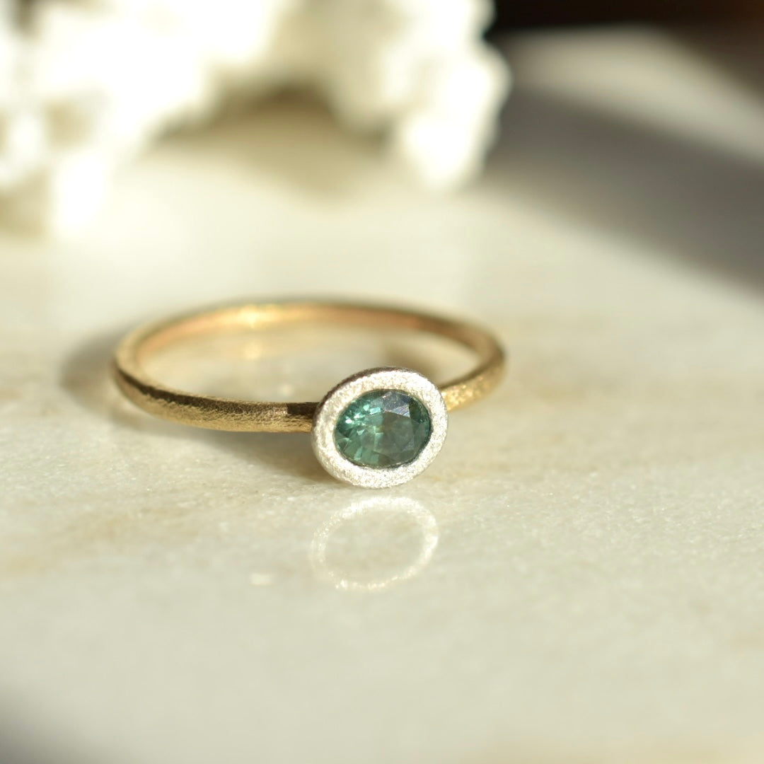 Green Australian Sapphire Ring