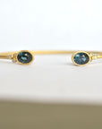 Teal Sapphire Cuff Bracelet in 18k gold