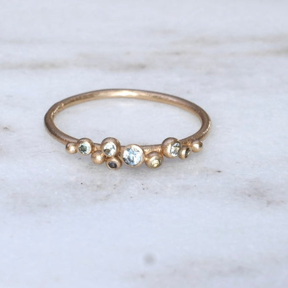 Salted Ring with Sapphires