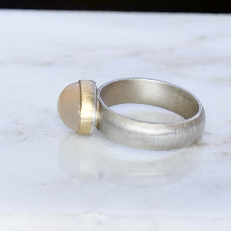 White Moonstone Ring